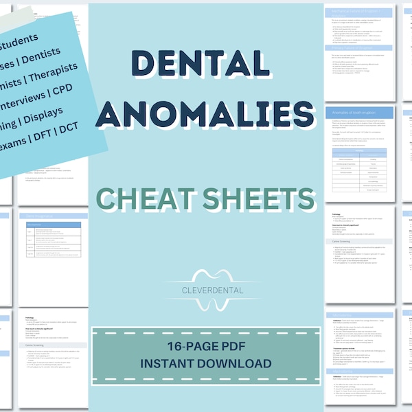 Hygienist Cheat Sheet Etsy