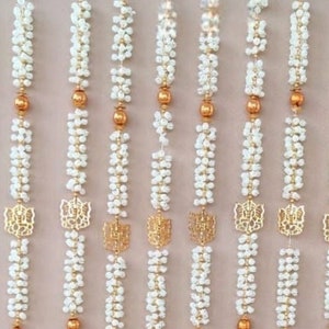 5 ft künstliche Mogra Girlande mit Gold Ganesha: indische Hochzeitsdekoration