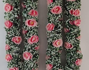 Ghirlande ispirate a Bollywood Baby Breath Varmala, Wedding Mala, Ghirlanda di nozze asiatica, Jaimala, Pooja Mala, Sagan Mala, Sposa e sposo Mala