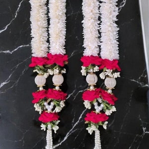 Jasmine and rose  Varmala  Garlands , Wedding, Jaimala,  Flower Garland, Asian Wedding, Bride & Groom Garlands Artificial  Garlands