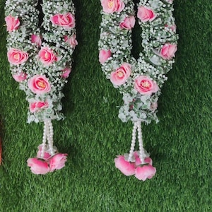 Customizable Baby Breath  Engagement Garlands , Varmala Wedding, Jaimala,  Flower Garland, Asian Wedding, Bride & Groom Mala