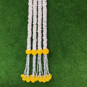 6ft Marigold Flower Garland with Lilliy Hangings for Indian Wedding Decoration, Temple Decoration, Stage Decoration, Diwali Haldi Décor