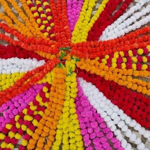 50 Pc SALE Marigold Flower Artificial garlands Decorative Marigold Flower Garland Strings For Wedding and Party Decoration
