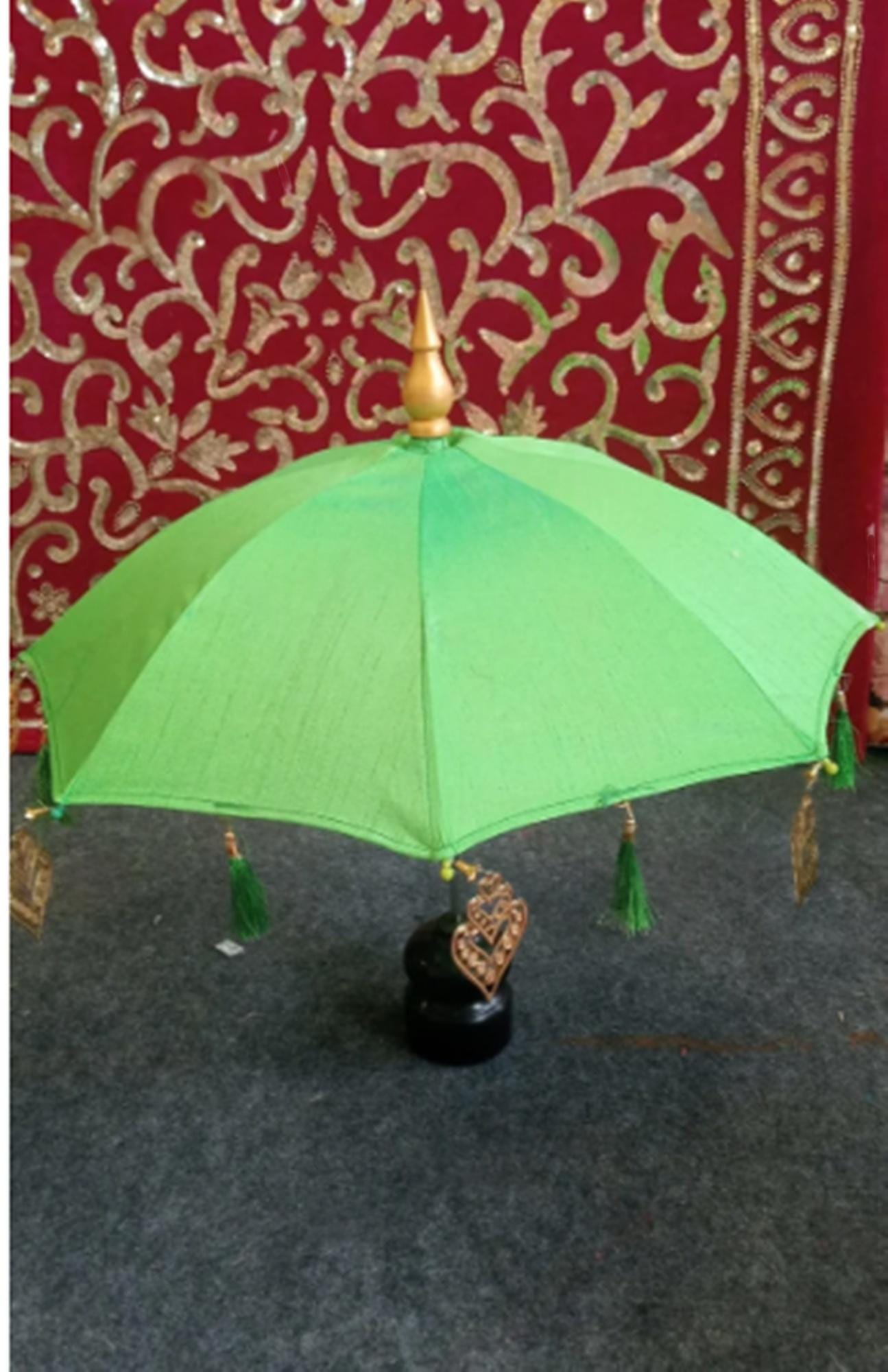 Tabletop Bali Umbrella Centerpiece - Wooden Balinese Decor for Boho…