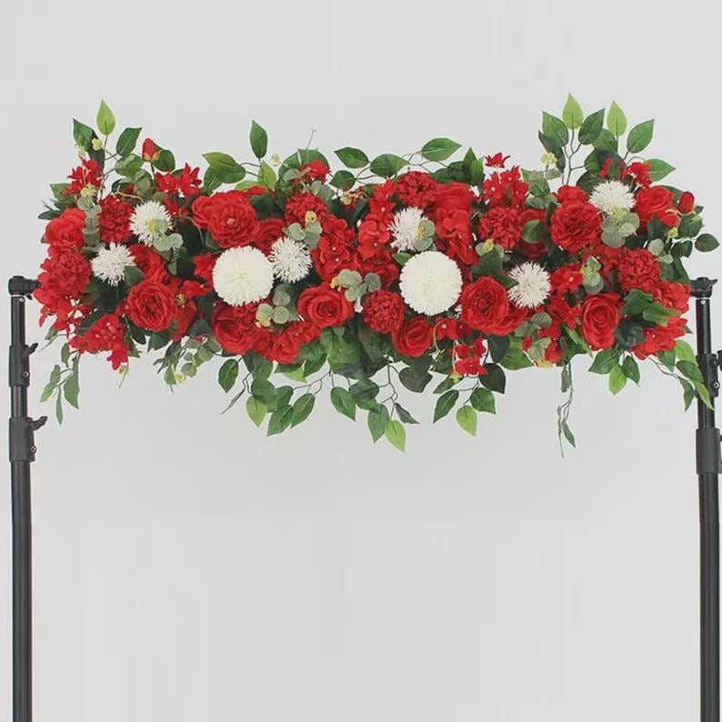 3ft Luxury White Rose Flower Row – Artificial Wedding Centerpiece ...