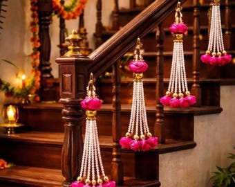 Pearl Tassels  with Peony Flower Bunch Hanging Tassel Home Party Wedding  Decor