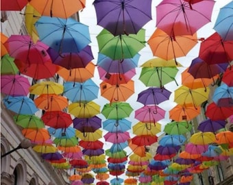 Umbrella Decor for Events – Ceiling & Backdrops Parties, Events, Weddings Rain-Proof and Stylish Multi Color