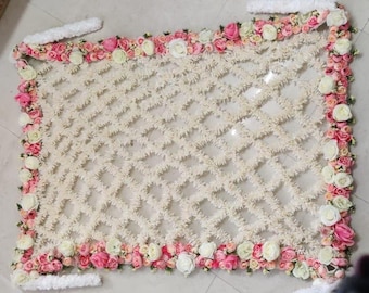 Bridal Entry Phoolon ki Chaddar Jasmine Flowers, Punjabi Wedding  Dulhan  Entrance Flowers Mehndi Entrance Nikah Entrance