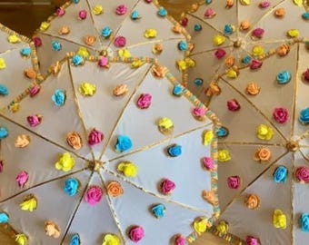 Decorative Wedding Umbrella | Embroidered Parasol | Mehndi & Event Decor r weddings, mehndi functions, Haldi decoration
