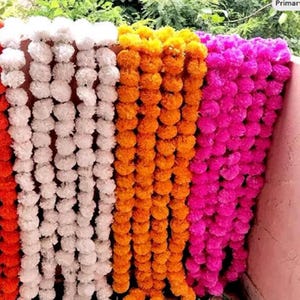 50pc Artificial Marigold Garland: Wedding & Party Decoration