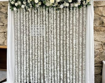 Nikah Partition SET With Flower Garlands Top Flower Runner and Side Curtain for islamic wedding stage decor Pardah For Wedding