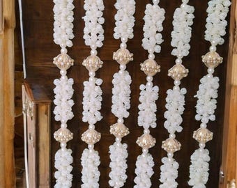 Ghirlande di fiori artificiali Mogra da 6 piedi per decorazioni nuziali, decorazioni Diwali, palco/sfondo. Matrimonio islamico!