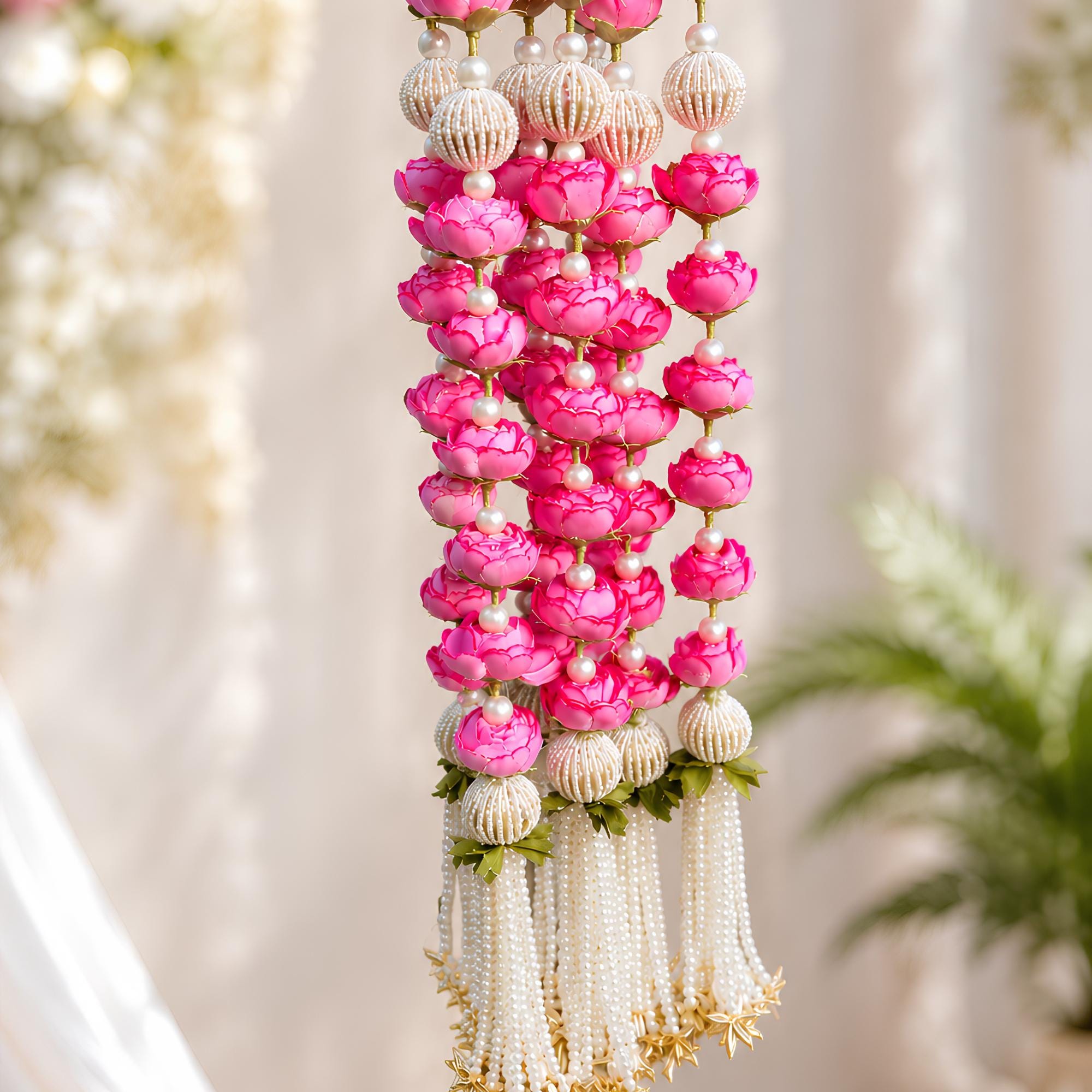 Peony Flower Pearl Garlands – Wedding & Festive Decor Floral