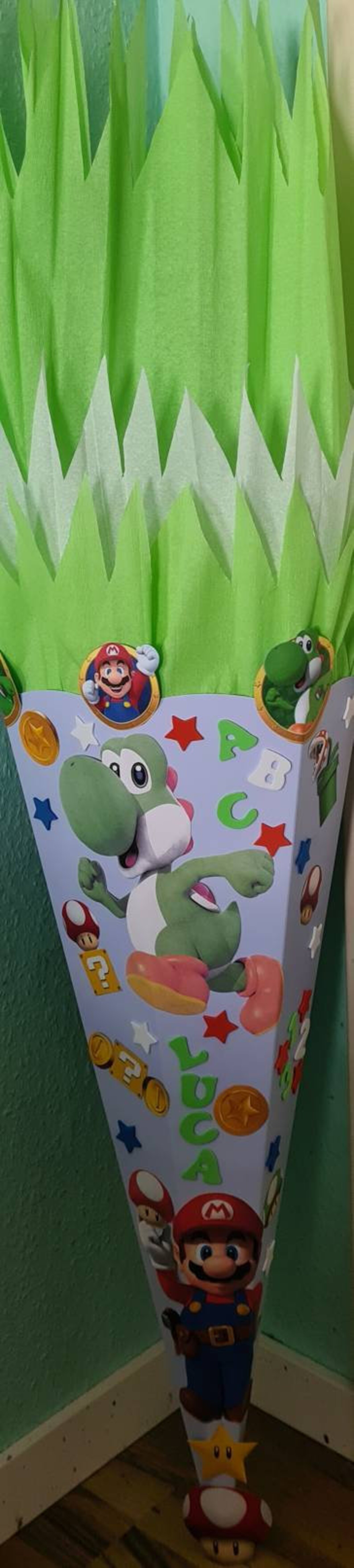 Schultüte Zuckertüte Yoshi Super Mario Wunschnamen Schulanfang ...