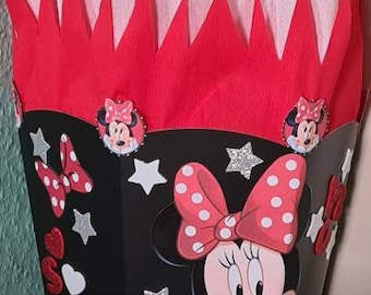 Schultüte Zuckertüte Minnie Mouse Wunschnamen Schulanfang Einschulung Glitzer schwarz rot