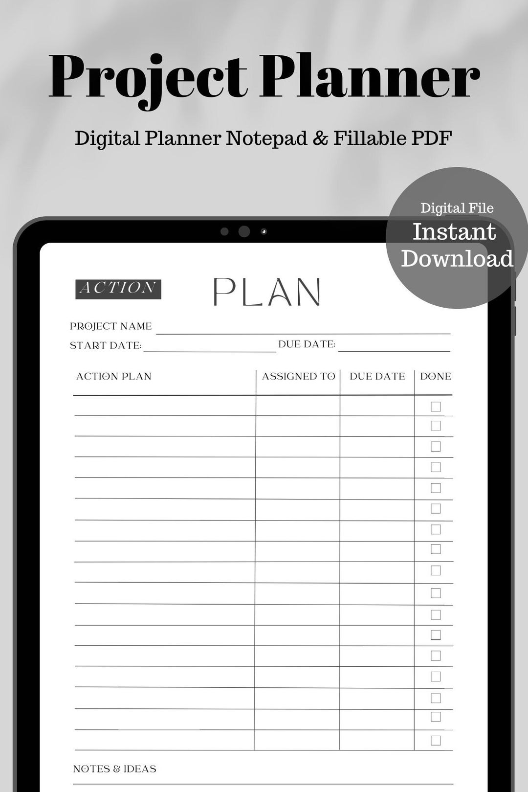 Project Management Task Planner Project Planner Printable Productivity Planner Task Tracker, Project ...