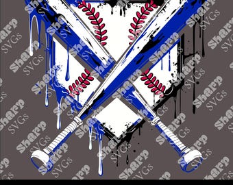 Baseball Home Plate Ice Cream Drip Design (Digital Files)