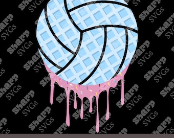 Volley-ball goutte à goutte de crème glacée SVG PNG, conception de sports amusants