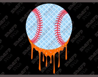 Design för basebollglassdropp, T-shirtgrafik (digitala filer)