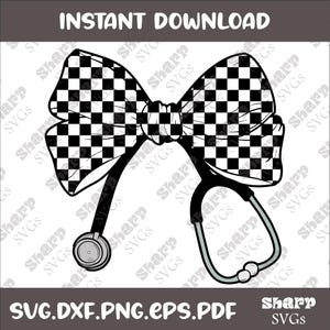 Nurse coquette bow png, Stethoscope Nursing Doctor, Nurse Coquette Png, Nurse Bow Ribbon Stethoscope Sublimation designs Hand Drawn