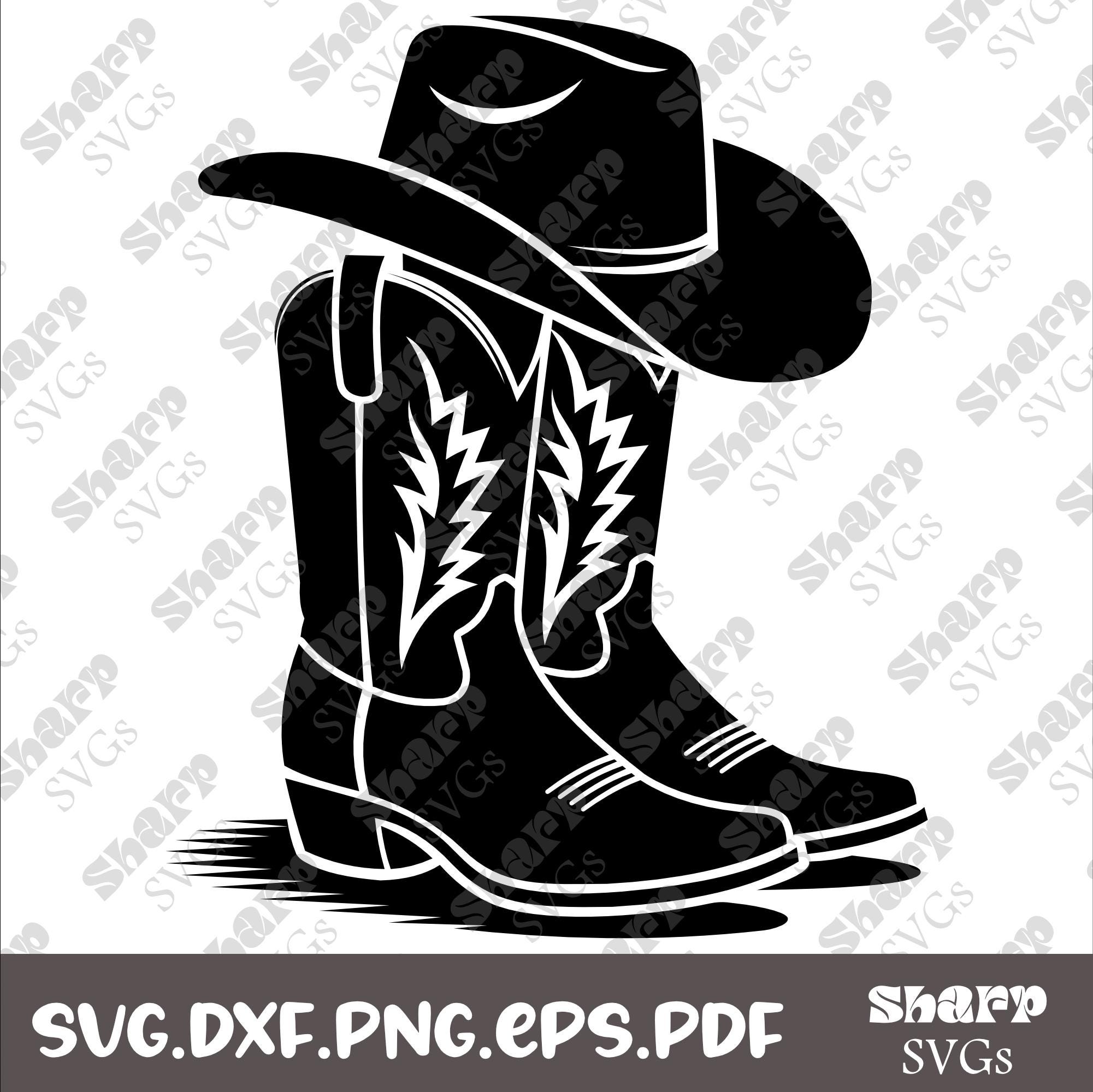 Cowboy boots and hat svg png, Cowgirl boot svg, dxf, png, eps, Floral boots svg, Western Boots svg, Redeo svg, Ranch svg,Instant Download
