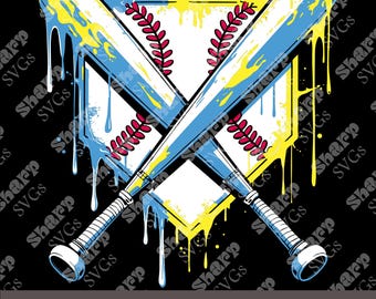 Baseball Home Plate Ice Cream Drip Design (Digital Files)