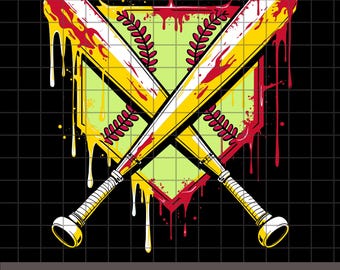 softball Home plate Ice Cream Drip PNG, svg, eps Digital Files. Ideal for T-Shirts and more. Instant Download, Ready to Print!
