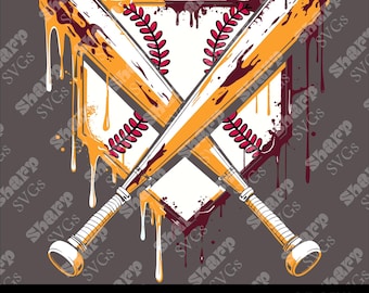 Baseball Home Plate Ice Cream Drip Design (Digital Files)