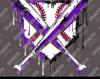 Baseball Home Plate Ice Cream Drip Design (Digital Files)