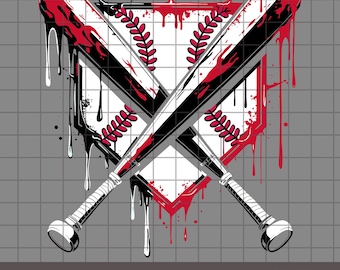 Baseball Home Plate Ice Cream Drip Design: PNG, SVG, EPS (Digital Files)