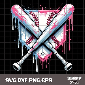 Baseball Home Plate Ice Cream Drip Design (Digital Files)