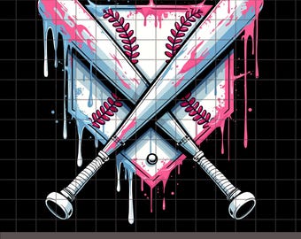 Baseball Home Plate Ice Cream Drip Design (Digital Files)