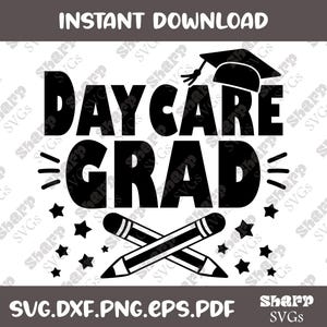 Graduado de guardería, Camisa de graduación de guardería SVG, Graduado de guardería SVG, Adiós guardería, Descarga digital, Diseño de guardería para máquina de corte, SVG, png