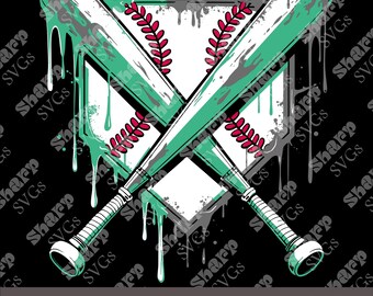Baseball Home Plate Ice Cream Drip Design (Digital Files)