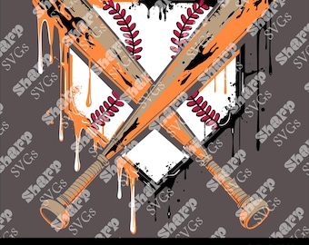 Baseball Home Plate Ice Cream Drip Design (Digital Files)