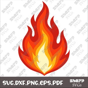 Lit Fire Flame Svg download, flame svg, Flame layered svg, flame clipart cut file silhouette, Commercial use, flame in color svg png dxf