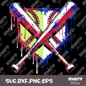 Baseball Softball Home Plate Ice Cream Drip Design (Digital Files)