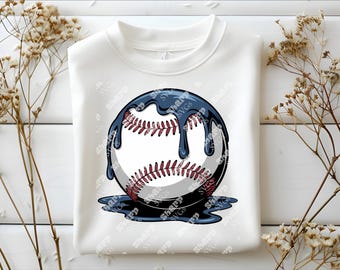 BASEBALL Drip PNG, Baseball png, Baseball Shirt, Baseball Mom Sublimation Ice Cream Drip Baseball, Digital Download.