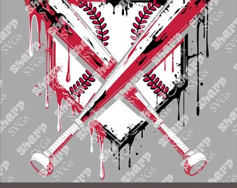 Baseball Home Plate Ice Cream Drip Design (Digital Files)