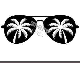 Palm Tree Sunglasses SVG, Tropical Beach T-Shirt Design (Digital Download)