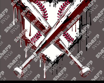 Baseball Home Plate Ice Cream Drip Design (Digital Files)
