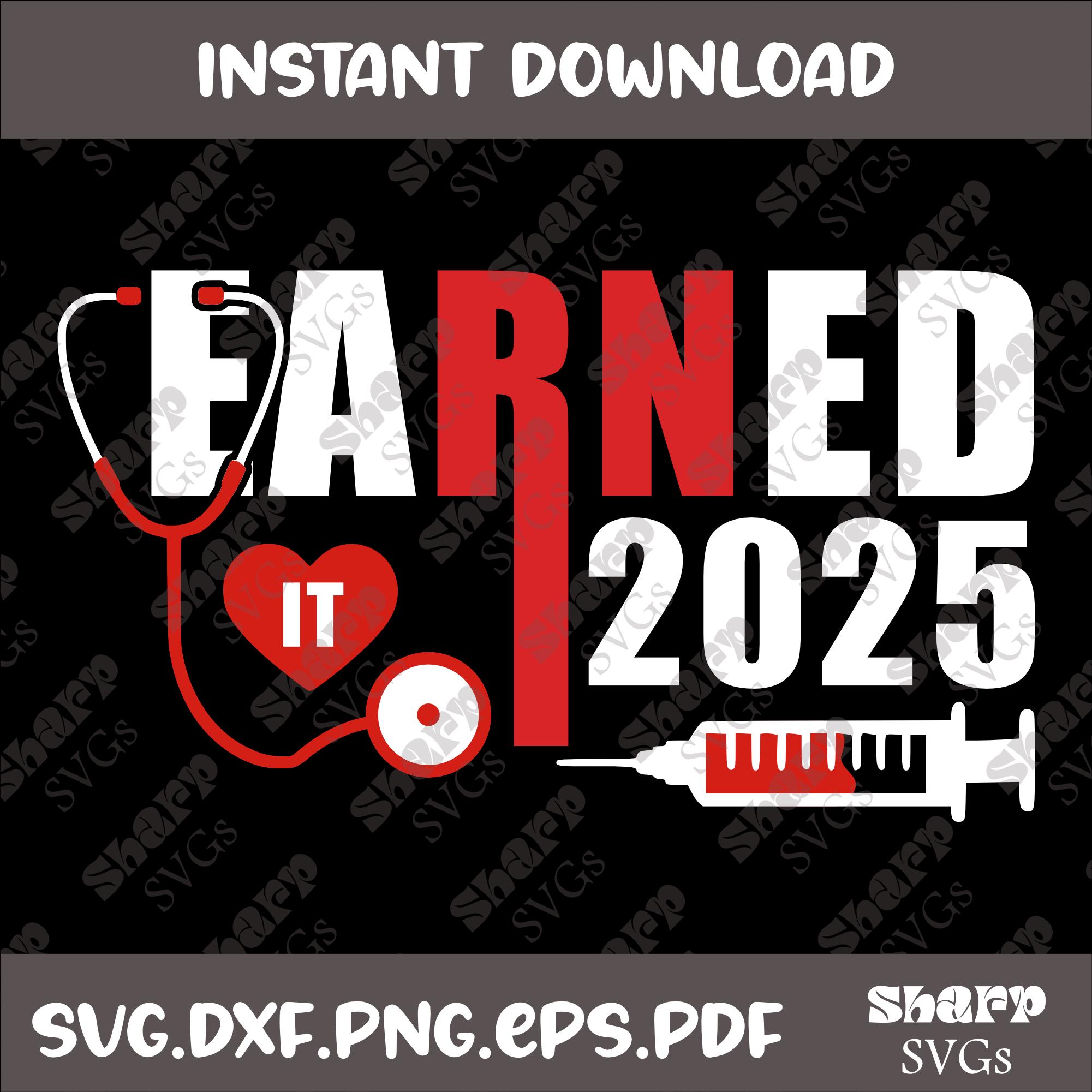 RN Graduation 2025 SVG: Nurse School Design (digital