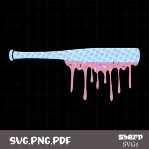 Baseballschläger Eis am Tropfen - SVG & PNG Digitale Dateien. Baseball Tropfen png Ideal für DTF, Sublimation. Sofort Download, fertig zum Drucken!