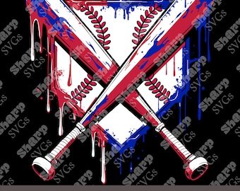 Baseball Home Plate Ice Cream Drip Design (Digital Files)
