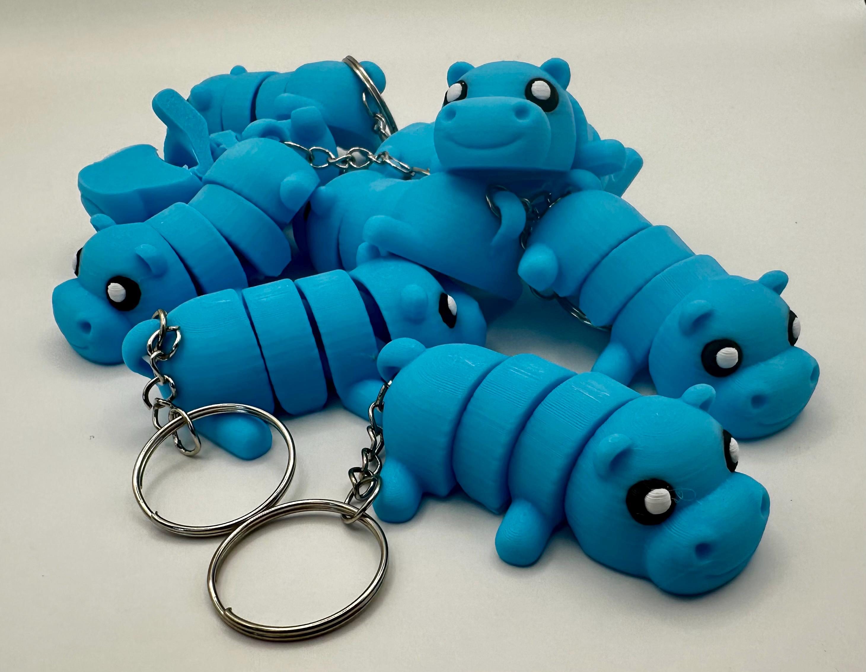 Adorable Blue Hippo Keychain, School Book Bag Charm, Christmas Gift - Etsy