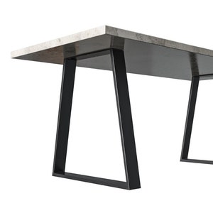 Trapezoid Metal Table Legs: Powder Coated Dining Table Base (Set of 2)
