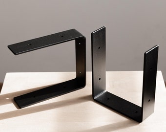 Staffe per mensole in metallo resistente: arredamento moderno in stile rustico (set da 2)