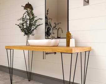 Steel Hairpin Legs 76cm (30”) – Bathroom Vanity & Sink Countertop, Heavy Duty Metal Table Legs