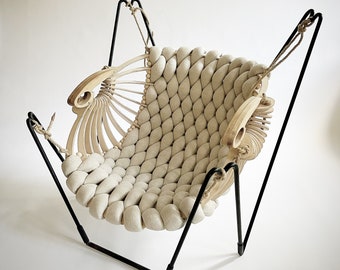 Hanging Chair Swing Indoor Outdoor Kids Adult Hammock Chair Luxury Unique Handmade With Metal Stand