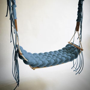 Unique Cotton swing Indoor Swing Adult, Luxury Braided Swing Toddler, Baby Seat Wedding Decorations, wooden swing, outdoor swing